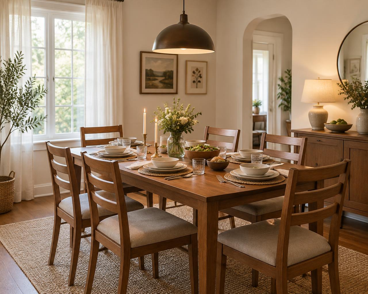 Dining room set for a shared meal